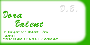 dora balent business card